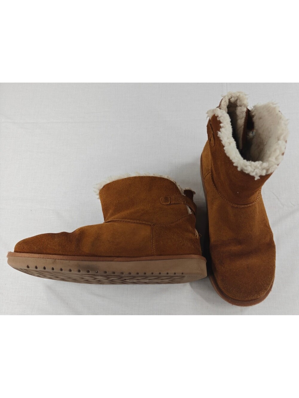 Koolaburra by UGG Men’s Size 12 Chestnut Suede Shearling Buckle Ankle Boots